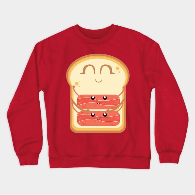 Breakfast Bacon Toast Crewneck Sweatshirt by Alessandro Aru